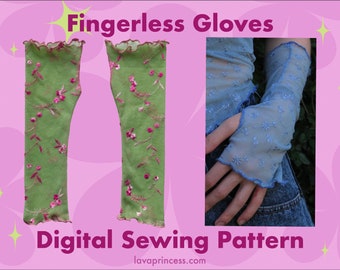 DIGITAL Fingerless Gloves Sewing Pattern