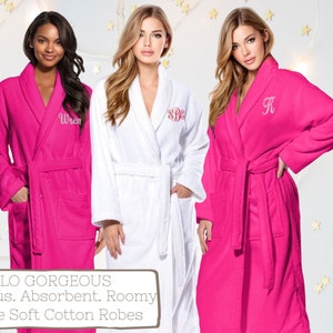 Personalized robe, Gift for mom, Womens robe, Mother’s Day robe set, Pink Robe, Cotton Robe, Embroidered robe, Bathrobe, Kimono Robes, spa robes, Mother’s Day gifts, personalized Monogrammed Robes