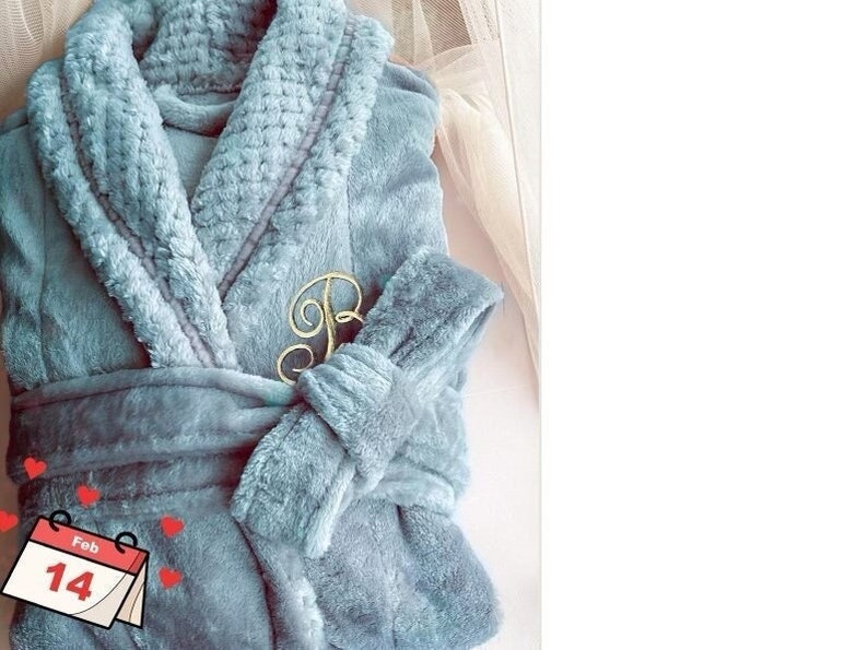 Robe, Womens Personalized BathRobe, Womens Long Embroidered Custom Bathrobe