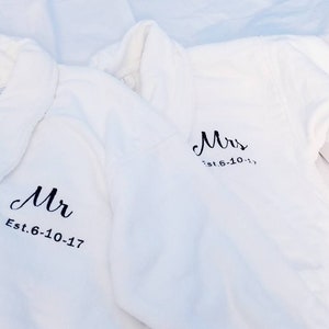 Couple robes, cotton bathrobe set of robes. Matching Wedding gift. Anniversary gift.Robes for a couple