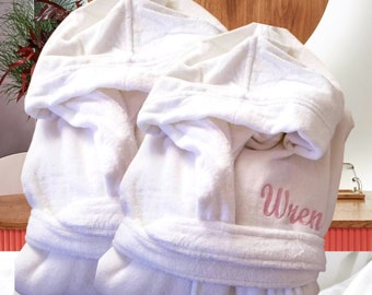 Couple Robes, Cotton Robes, Bathrobe, Embroidered Robes Couple Gifts