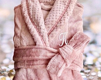 Long Womens Robe, Plush Robe, Mothers Day Robe, custom bathrobe, embroidered  Bathrobe, Women Fluffy Fleece Custom Robe Monogram Gifts