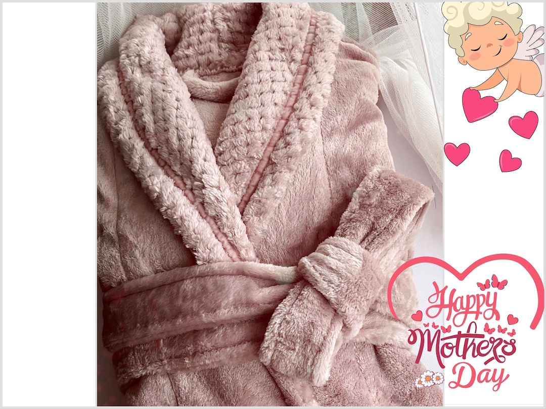 Super Plush Robe, Personalized Robe, Long Embroidered Bathrobe, Fluffy