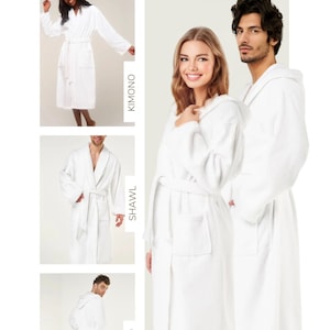 Embroidered Robe, Terry Cotton Robes, Cotton Robes, Terry Cotton Bathrobes, Embroidered Robes Monogrammed Custom Robes image 7