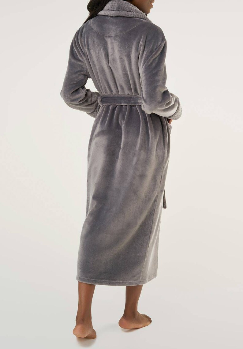 Plush Embroidered Robe Monogrammed Personalized Long Blue Bath Robe Gifts for her