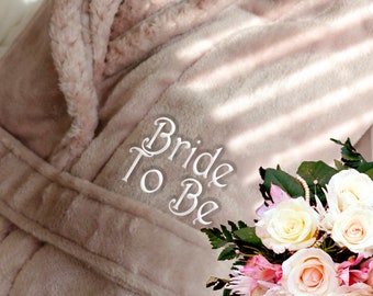 Bride to Be Gift for Bridesmaid Gift, Custom Bathrobe Embroidery Wedding Attire