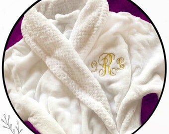 Mother in Law Gift  Robe | Long Plush Robe Custom Gift for Woman, Embroidered Bathrobe