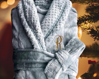 Womens Robe, Long Personalized Robe, Womens Long Embroidered Custom Bathrobe