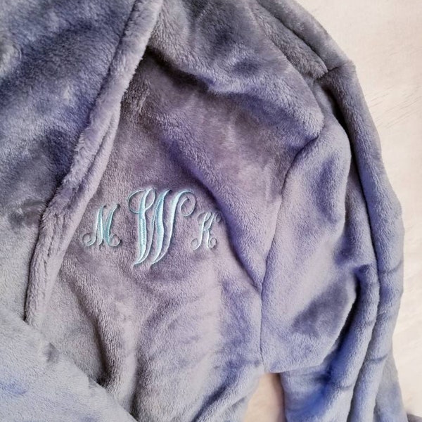 Cozy Soft Long Robe, Custom Robe Embroidered Monogram Personalized Bathrobe