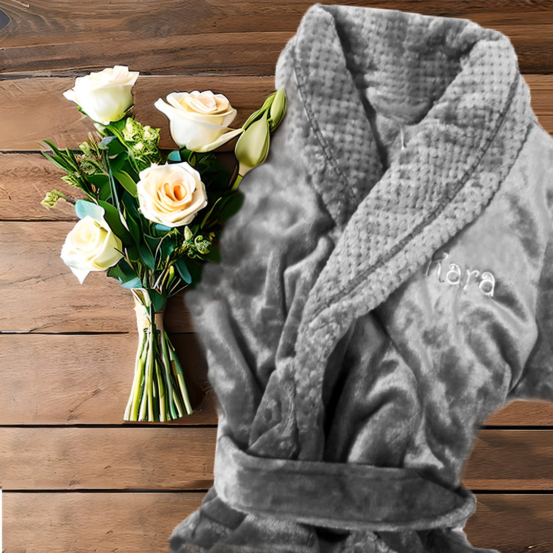 Monogram Customized Robe Bathrobes for Women Customizable Cozy Comfy Plush Robes Spa Bathroom