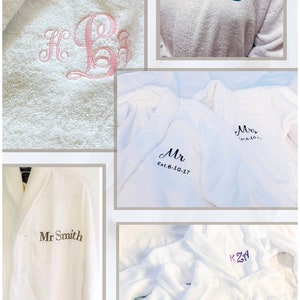 Personalized Robe, Cotton Bathrobe Terry Cloth Robe Long Length Custom Bridal Shower Wedding Registry Bridesmaid Favors image 6