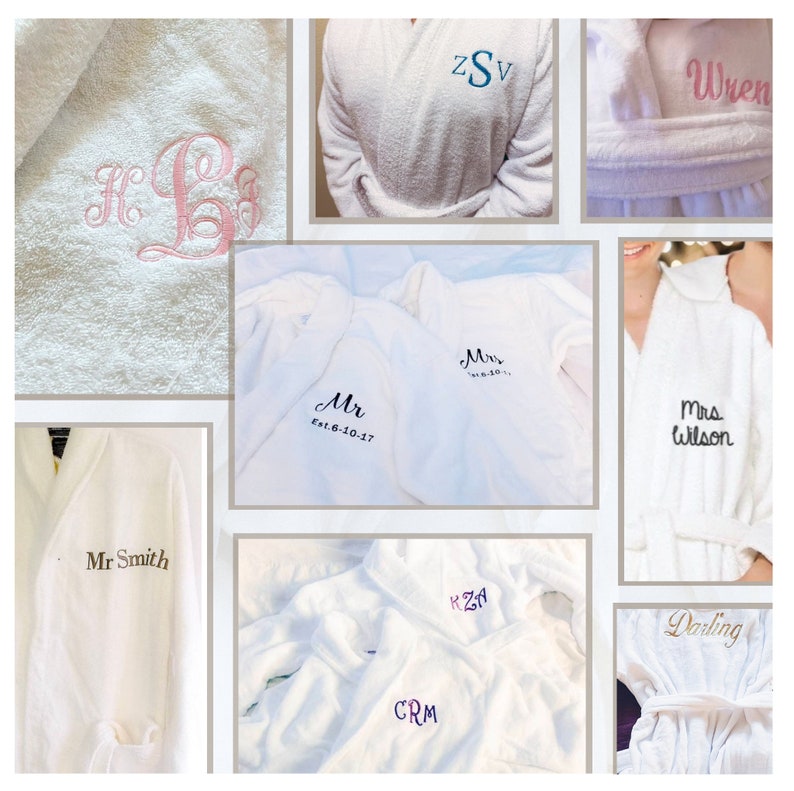 Personalized Robe, Bathrobe, Cotton Robe with Name, Embroidered robe, Kimono Robes personalized Monogrammed Robes image 5
