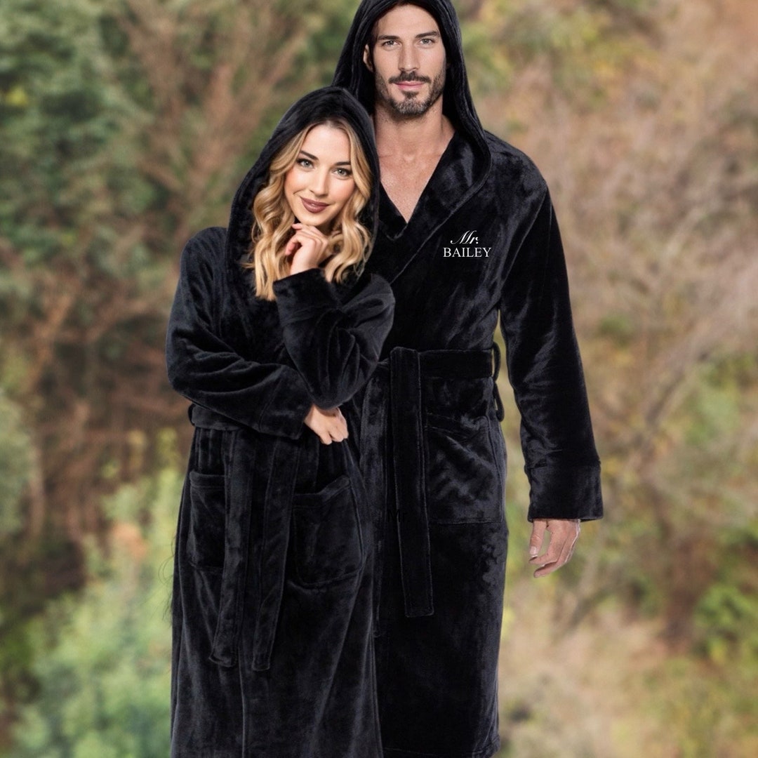 His and Hers Newlywed Gifts, Embroidered Robes, Hooded Robes Set ...