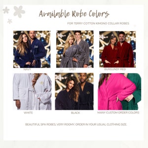 Personalized Robe, Cotton Bathrobe Terry Cloth Robe Long Length Custom Bridal Shower Wedding Registry Bridesmaid Favors image 4