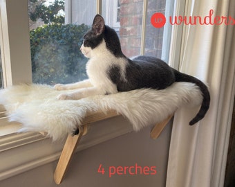 4 Cat Window Perches | Cat Shelf | Window Sill | No Tools Installation | No Nails Needed | Installed and Removed in 1 minute