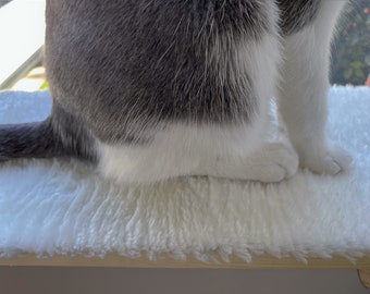 Top Surface for Cat Window Perch | Mat for Cat Shelf | Recycled PET Soft Plush Mat | Faux Fur Sheep Skin Mat | Genuine Sheep Skin Mat