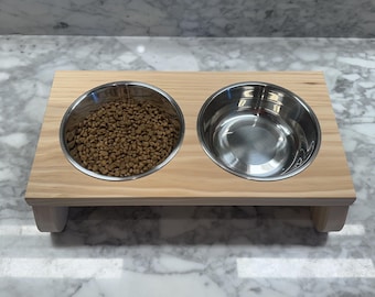 Raised Pet Bowls with Wooden Stand | Cat Bowl | Modern Bowl | Modern Cat Feeder | The Original PurrfectBowls