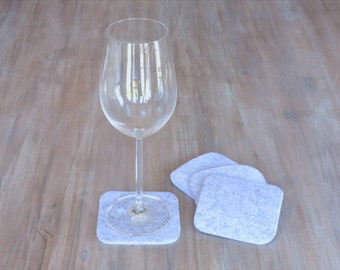 Premium Modern Felt Coasters (set of 4) • Non-slip silicone bottom surface • Thick Felt • Protects your Table •