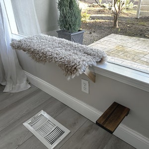 Cat Window Perch Cat Shelf Window Sill No Tools Installation No Nails Needed Faux Fur Curly Grey