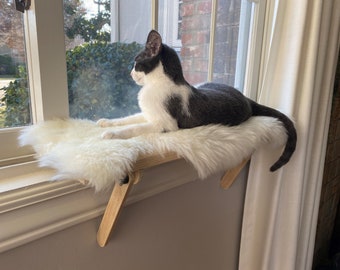 Cat Window Perch | Cat Shelf | Window Sill | No Tools Installation | No Nails Needed | LARGE 24” x 12"