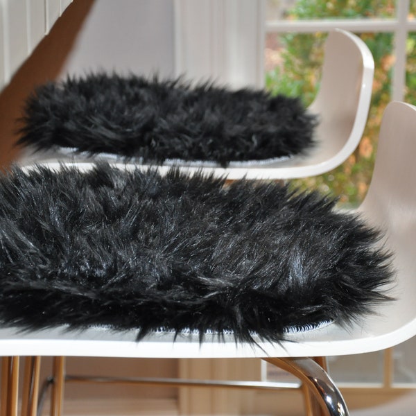 Faux Fur Sheep Skin Seat Pad, Non-slip Chair Cover, Chair Cushion, Long Hair Luxury Shag Seat Pad, Kitchen Dining Office Chairs, Eames chair