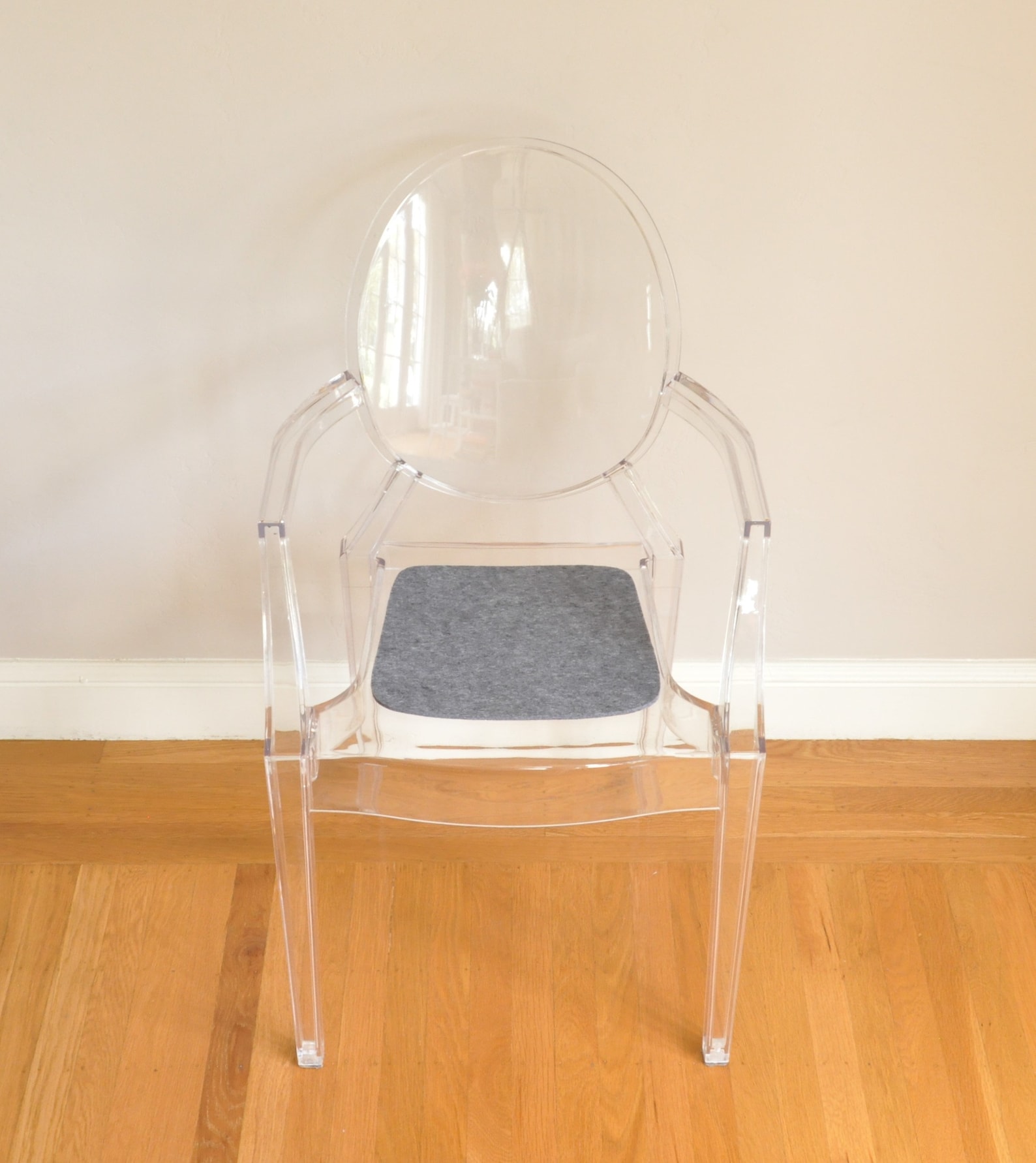 Kartell Louis Ghost Chair Seat Cushion Philippe Starck Ghost Chair Felt