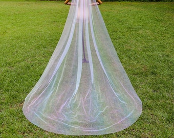 rainbow veil Multi-color Rainbow wedding veil church special colorful wedding veil cathedral Outstanding bridal veil ombre party veil custom