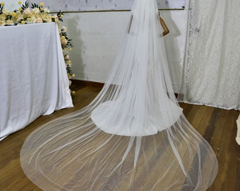 Single Layer Cathedral Veil Ivory Veil simple Bridal Veil wedding with cathedral wedding veil bridal black Long wedding Veil Custom length