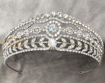 Crystal Ling Zircon bridal crown Crystal Queen Tiara, Crystal Tiara, Crystal Crown, Wedding  main image 4