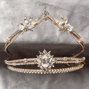 Baroque bride golden silver crown Crystal wedding veil Crown Gold bridal crown Retro Crown Wedding Crown Wedding Tiara Princess Tiara VLC45