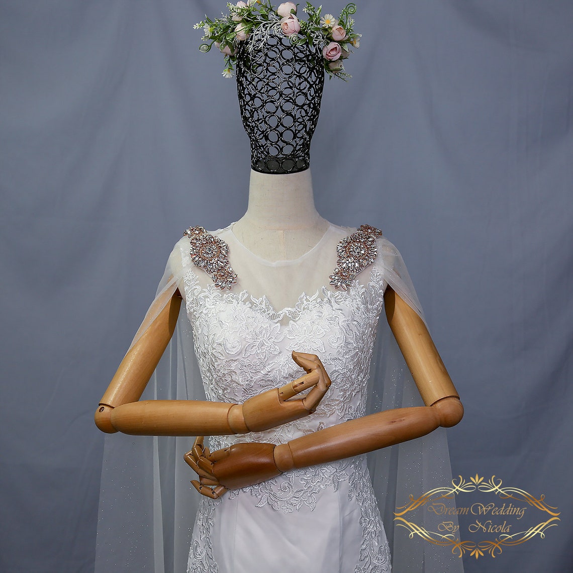 pearl wedding cape