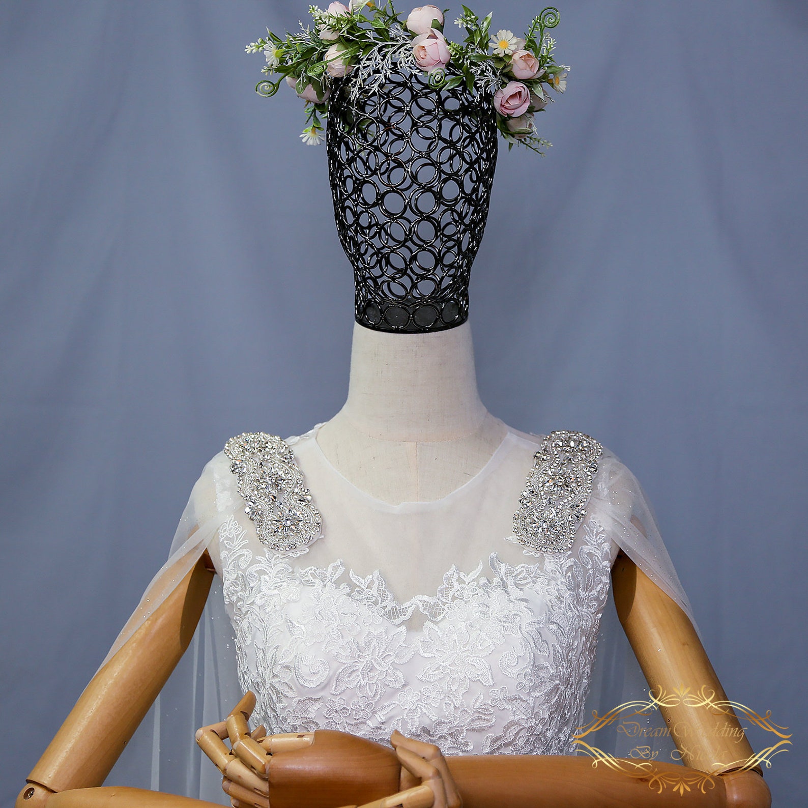 pearl wedding cape