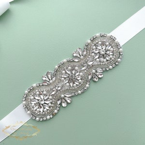 Handgefertigte Kristall-Braut Gürtel: Strass-Hochzeits-Kleid Schärpe