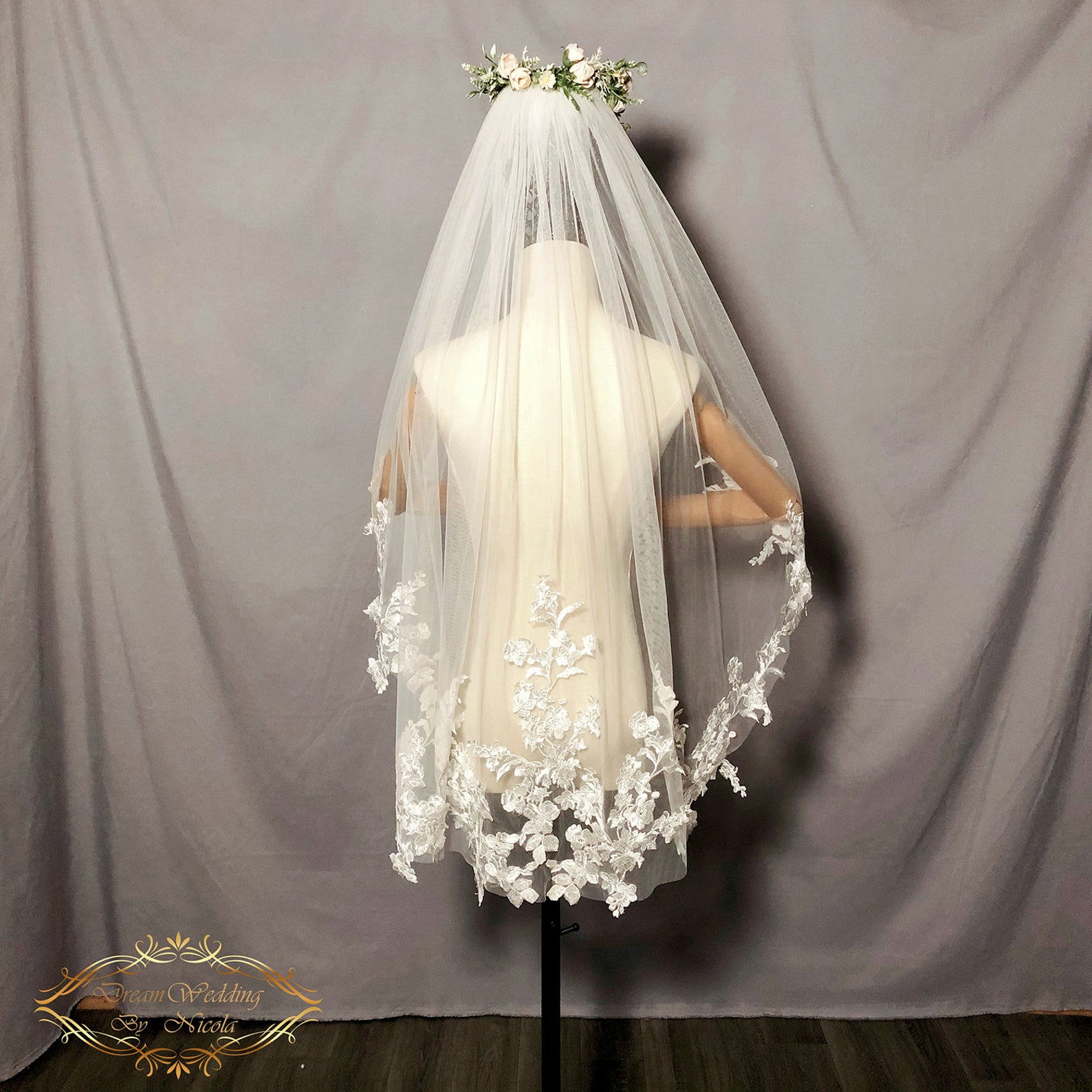 Multi Colored Secret Garden Floral Veil Cathedral Wedding Veil - Etsy