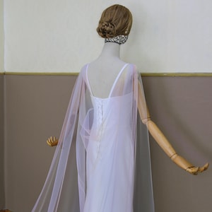 Pastel Rainbow Wedding Cape: Colorful Cathedral Bridal Veil