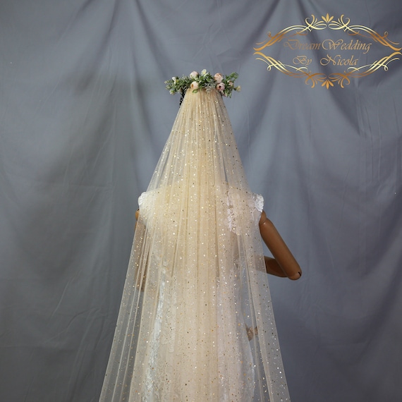 Sparkle Shimmer Champagne Wedding Veil Sparkle Shimmer Bridal -  Hong  Kong