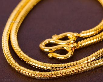 Necklace Gold Chain 22K 23K 24K Thai Baht Yellow Gold Plated - Etsy