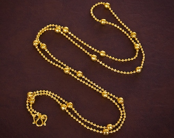 Beaded 24K Gold Plated Necklace: Thai Wedding Jewelry - DDP (Delivered Duty Paid)