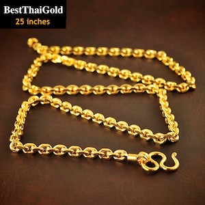 24K Vergoldete Baht-Kette: Thai Amulett Buddha-Halskette - DDP (Deliveredduty Paid)