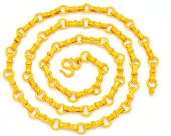 24K Gold Plated Rolo Chain Necklace: Thai Baht Style- DDP (Delivered Duty Paid)