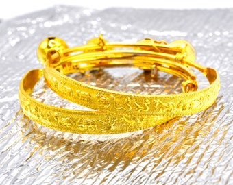 Sternzeichen Baby-Fußkettchen Glocken, Kinder-Fußkettchen, 22K 23K 24K Gelbgold Fußkettchen, Thai Gold Schmuck, Baby-Fußkettchen, Kleinkind Geschenk, Baby-Dusche-Geschenk