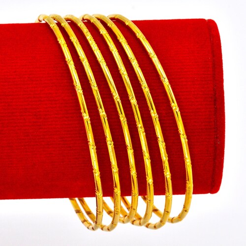 Thai Jewelry Gold Bangle Bracelet 22K 23K 24K Thai Baht Yellow Etsy