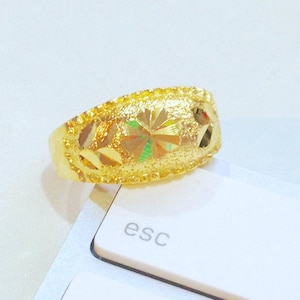 Yellow Gold Ring,Gold Filled Ring,Ring for Woman,Ring for Men,Thai Gold Jewelry,Gold Ring Man,Ring for Dad,24K Gold Plated,Birthday Gift
