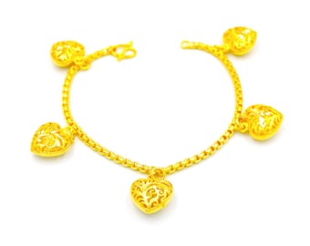 Pulsera De Oro Macizo 24K Para Mujer, Joyería De Puerto Rico