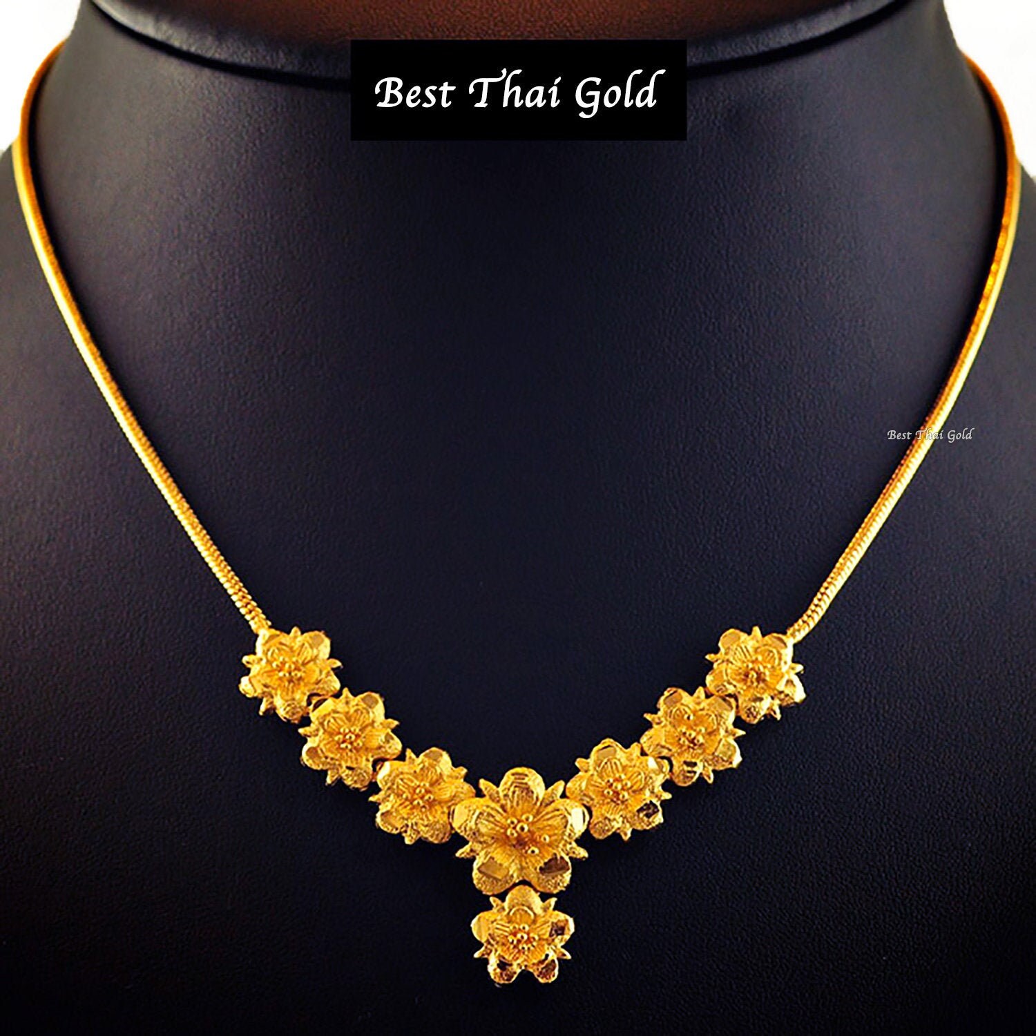 Joyería de Tailandia cadena baht collar de oro de - Etsy España