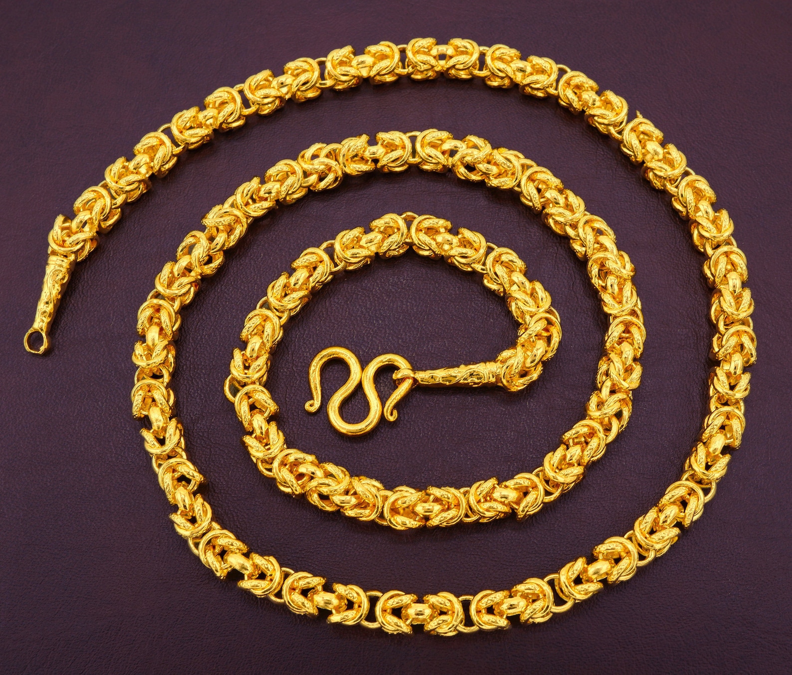 24 6mm Thailand Jewelry Baht Gold Chain Necklace 22K 23K Etsy