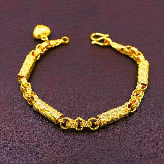 Gold Bangle 18K 23K 24K Thai Baht Yellow Gold Plated Bracelet Jewelry For  Her | eBay