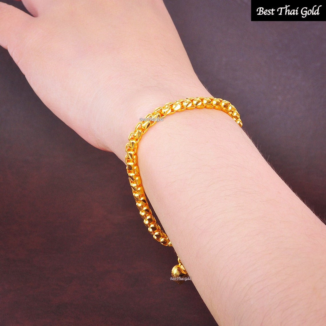 Box Chain BraceletYellow Gold Plated Bracelet22K 23K 24K Etsy