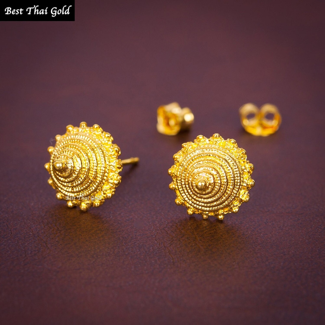 Bangkok Gold Earrings Price List Buy 24K Gold Plated Stud Earrings