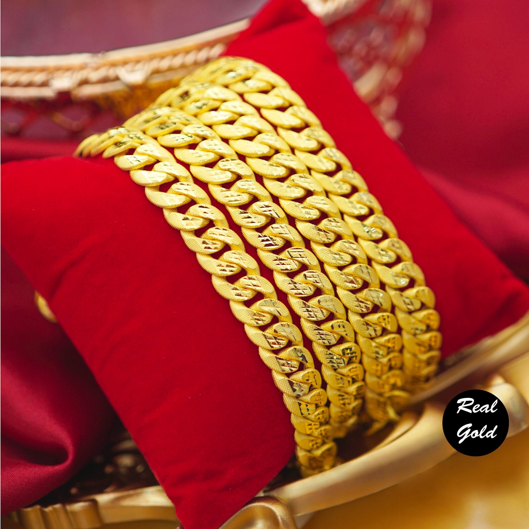 REAL Gold Nugget Bangle Bracelet - Alaska Jewelry